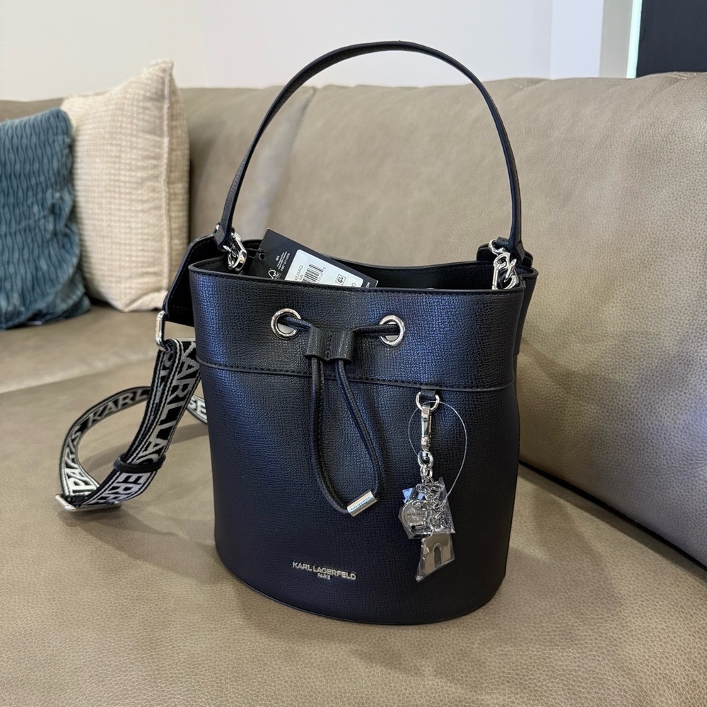 Karl Lagerfeld Paris Adele Medium Bucket Bag NWT
